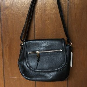 Black Faux Leather Purse